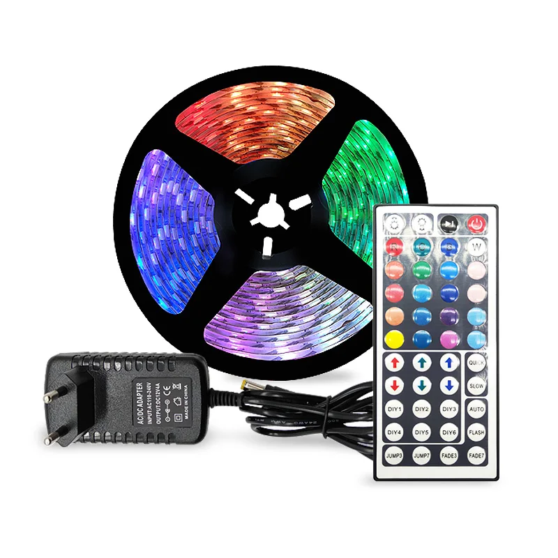 Цветная (RGB) Светодиодные ленты светильник SMD 2835 Водонепроницаемый RGB DC12V лента