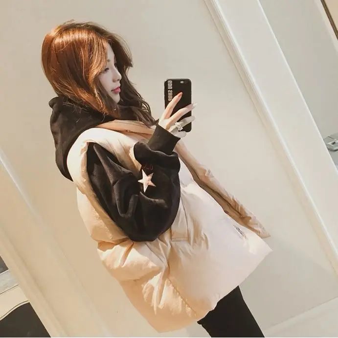 

2021 cotton vest women's winter short down cotton vest Student Korean loose thickened Cotton Vest Jacket
