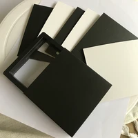 10pcslot coated paper jewelry packaging black white 99 cm gift boxes outer package fit 3d floating pe film display case box
