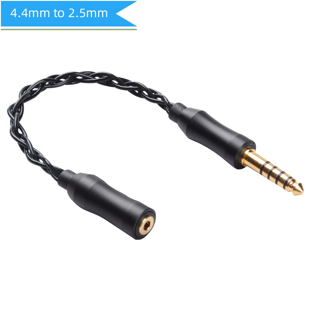 4.4mm to 2.5mm 4-х ядерный монокристаллический Медь посеребренный браслет Кабо сбалансированный аудио адаптер Мужской кабель для преобразования энергии стерео аудио кабель наушников для замены - Цвет: 4.4mm to 2.5mm