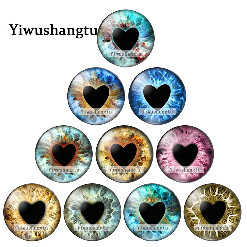 

Heart Eyes DIY necklace Dragon Cat Toys Ragdoll Toy Eyeball 8MM-30MM Round photo glass cabochon demo flat back Making findings