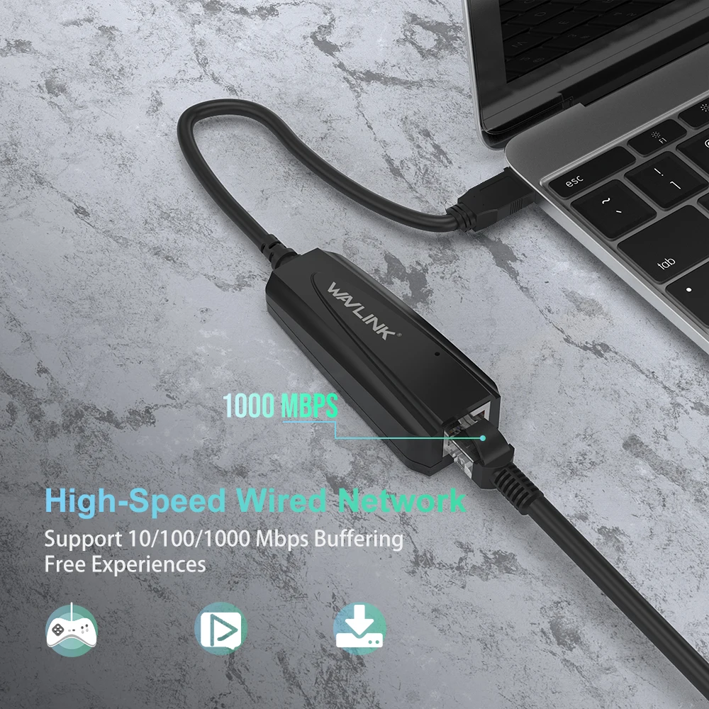 Адаптер Wavlink USB Gigabit Ethernet 3 0 концентратор Тип C сетевая карта к RJ45 Lan для Xiaomi Mi Box Macbook