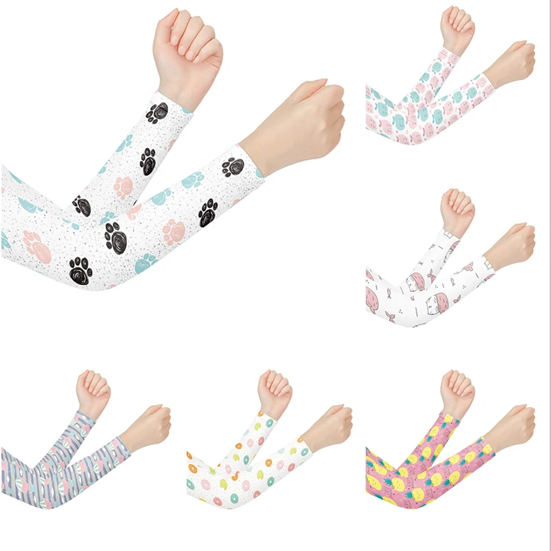 

Женские милые спортивные велосипедные рукава, компрессионные дышащие рукава с УФ-защитой и льдом, модные охлаждающие рукава для волейбола ...