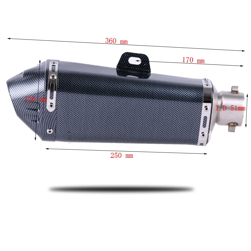 Universal Motorcycle carbon fiber colors Exhaust Escape Muffle CB600F HORNET CB750F BANDIT650 GSX650F GSR600 GSX750E SV650 | Автомобили и
