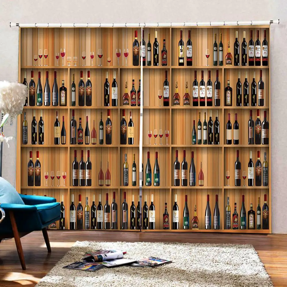 Занавески 3D для спальни винного шкафа декоративные оконные шторы гостиной