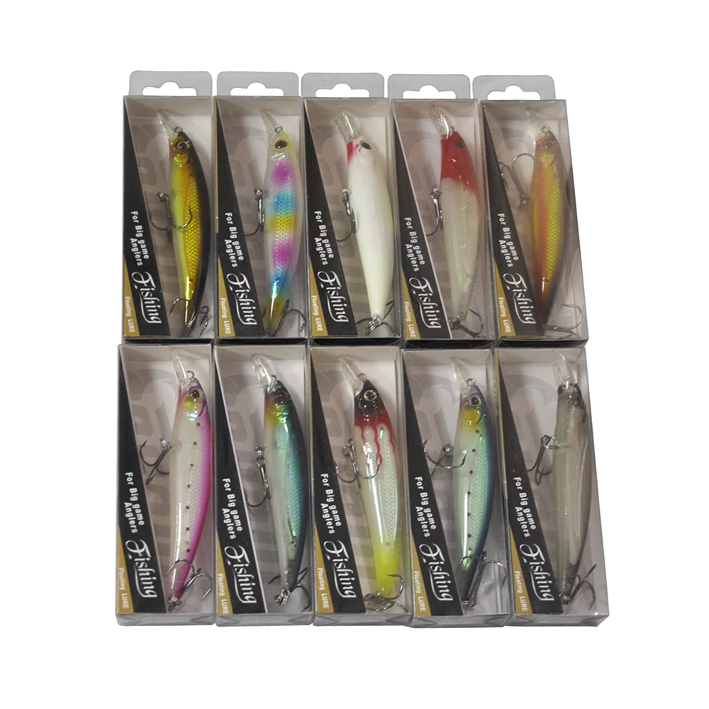 Mixed Lots of 40pcs 6.5cm 7cm 9cm 11cm Minnow Pencil Popper VIB Hard Fishing Lures Multi Colors enlarge