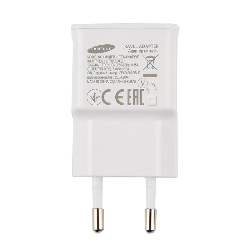 Only EU Adapter Samsung стенового путешествия Зарядное устройство EP-TA200 usb-кабель для Galaxy S3 I9300 S4 S5 I9500 Note 3 Note 4 S7 A9100 A5100 N9200 - Тип штекера: Only EU Adapter