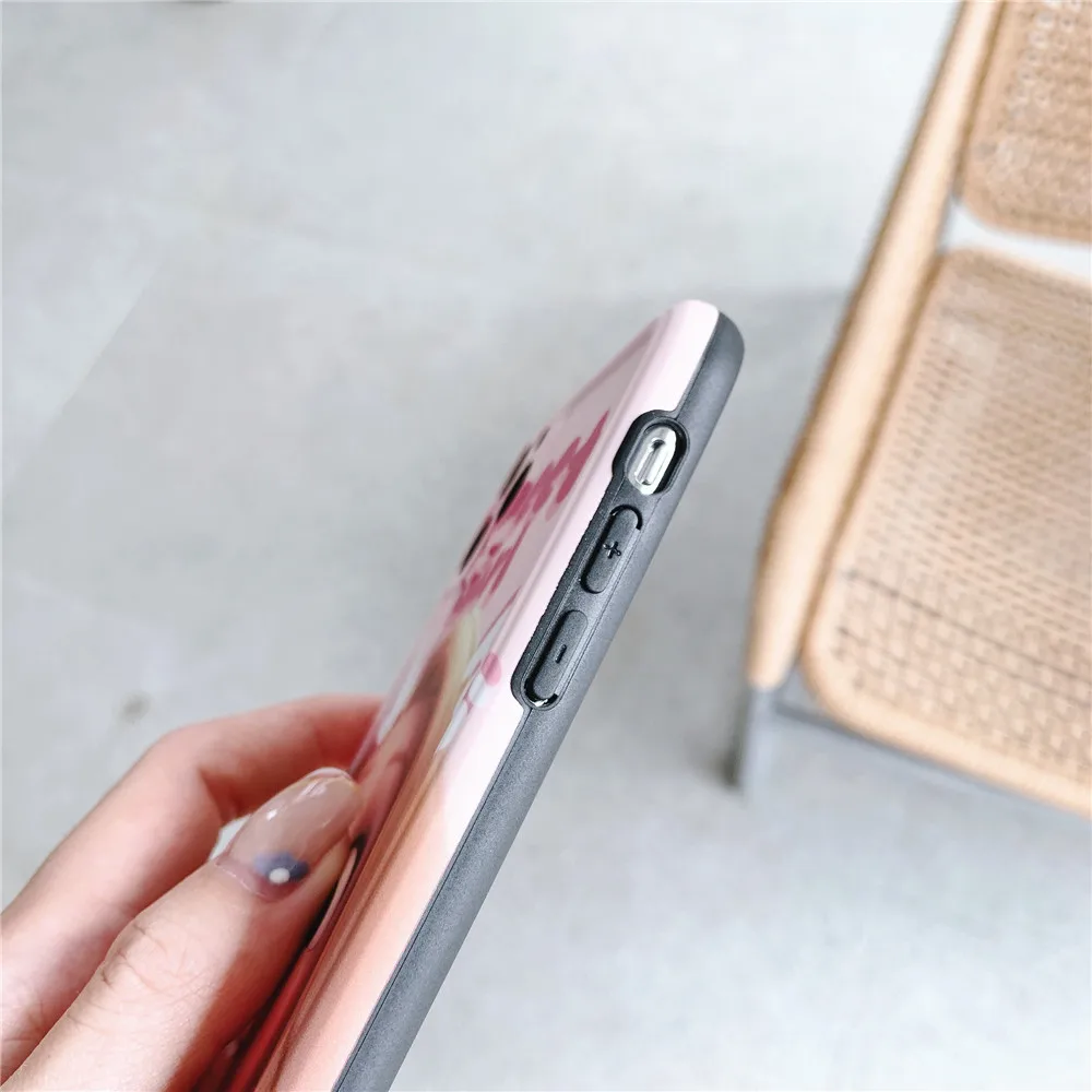 2LC милый чехол для телефона iphone11 11Pro Max X Xs Xr Xsmax мягкая крышка imd iphone7 7p 8 Plus Coque Защита