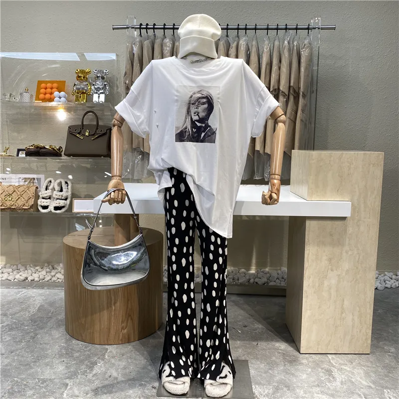 

Niche Design 2021 Poly Point Wide Leg Trousers High Waist Straight Pants