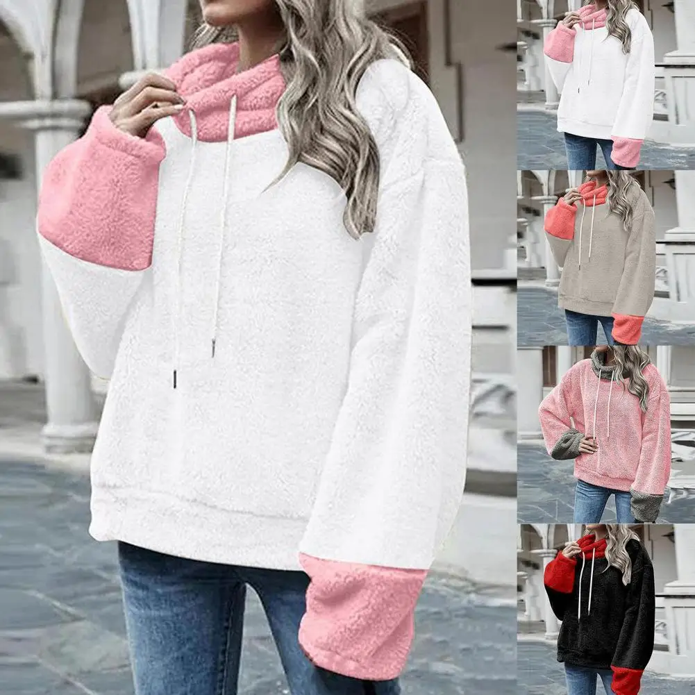 

Turtleneck Hooded Sweatshirts Women Hoodies Thickened Fluffy Hoodie Women Hooded Pullover Sweatshirt sudaderas куртка женская