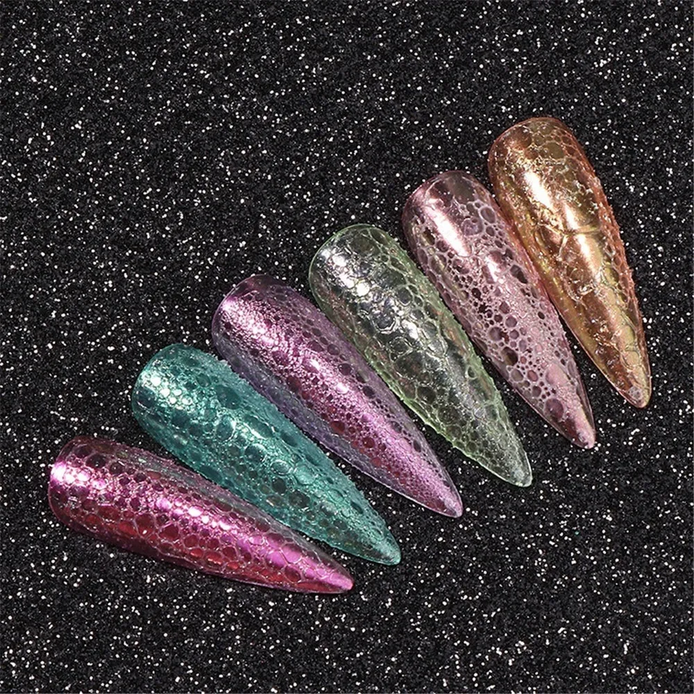 Прозрачный зеркальный перламутровый порошок для ногтей сверкающий красочный