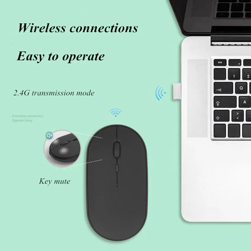

Wireless Bluetooth Mouse Rechargeable Ergonomic USB Mause Optical Silent Gamer Computer Mice Pink Blue for Mac Laptop Tablet PC