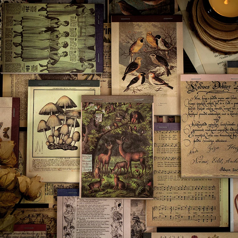 

50 sheets/смешанного типа, записная книжка, обратите внимание на время книга Ретро бумажного дневника, наклейка для скрапбукинга для мусора Дне...