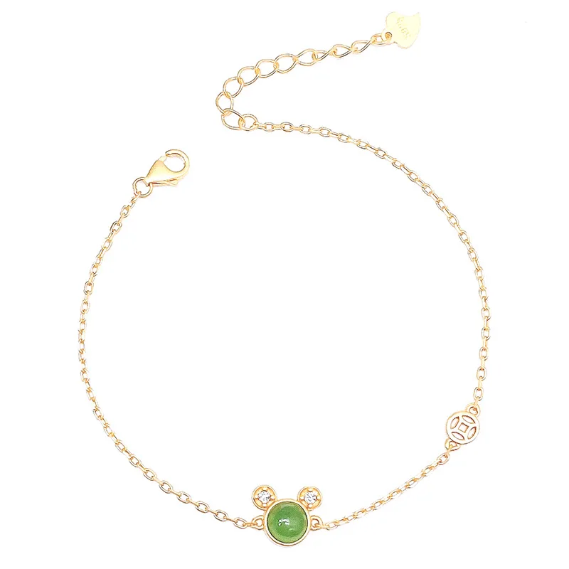 

Браслет-цепочка женский из серебра 925 пробы, с подвесками