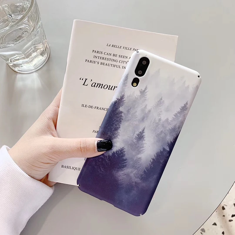 Лес в тумане Твердые чехлы из PC для huawei P20 P30lite Mate20 Pro P10Plus смартфона Honor 8X9X9 10Lite V20 20 Nova 3 3i 4 5 5i Y9 чехлы