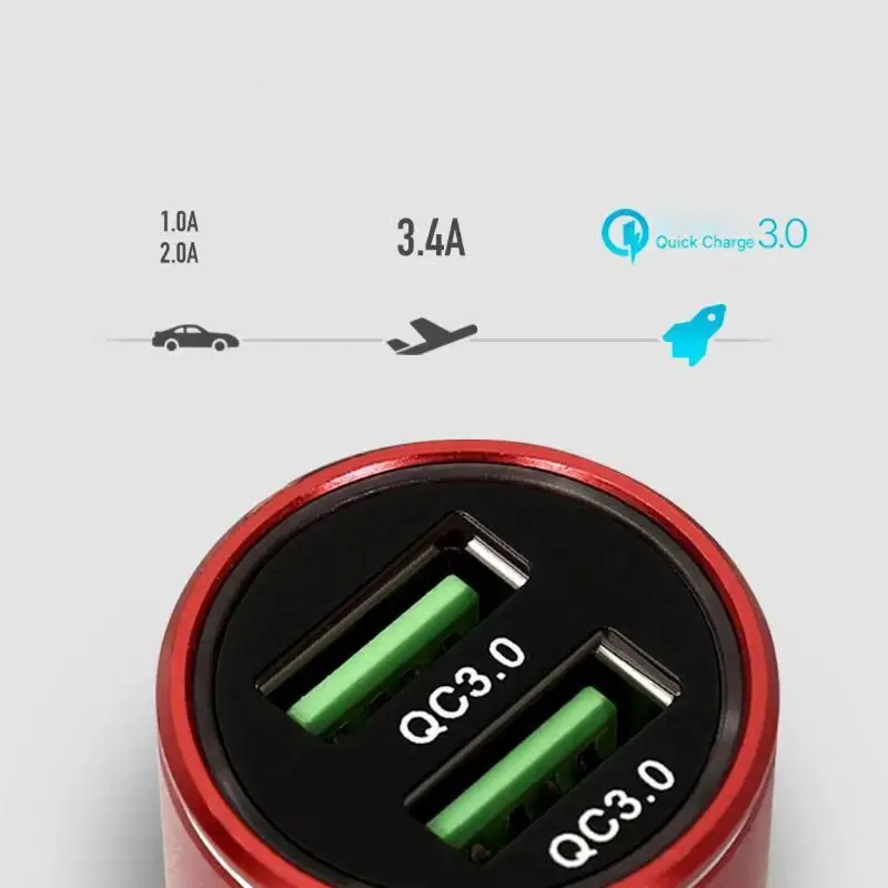 DC 12V 24V удвоенный контроль качества 3 0 быстрой зарядки автомобильным зарядным