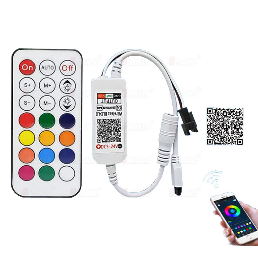 

DC 5-24V 21Key bluetooth пульт дистанционного управления Диммер Светодиодная ленсветильник RGBW