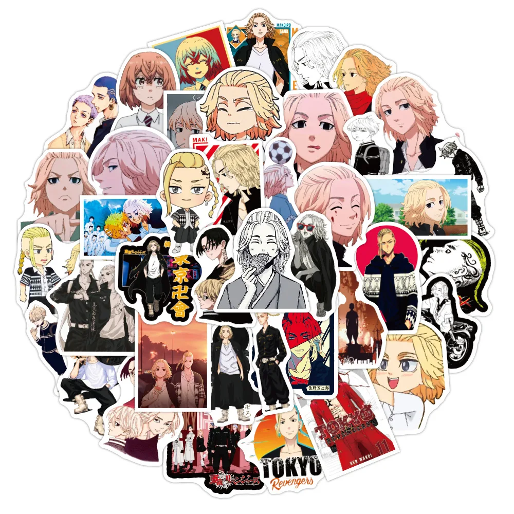 

10/50PCS Tokyo Revengers Anime Stickers for Laptop Guitar Motorcycle Luggage Skateboard Toy Phone for Adults Teens Kids
