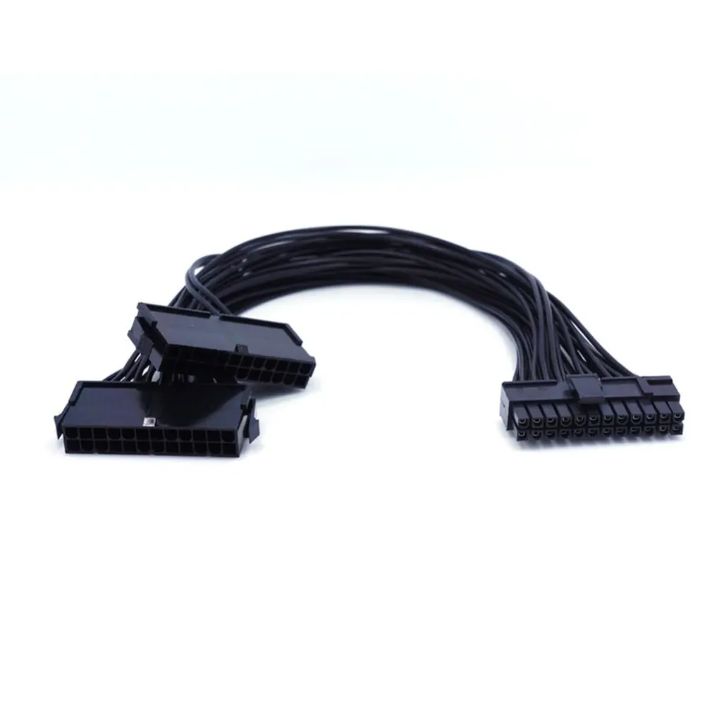 

Pracrical Dual Start Power Cord Dual Power Start Cord 32cm Mother board 24Pin Synchronous Power Cord 18AWG