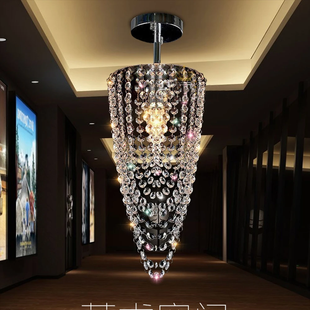 

Светильник для коридора, диаметр 17 см, высота 45 см, хрустальный светильник для прихожей, маленькое светодиодное освещение для входа, 5 Вт