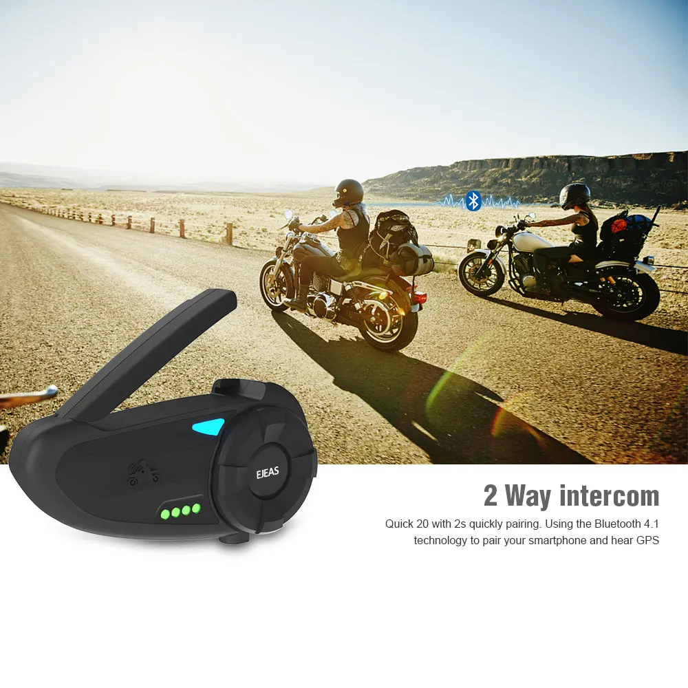 Гарнитура для мотоцикла Quick20 Bluetooth 4 2 шт. кибергарнитура Raid 1 км с FM-радио