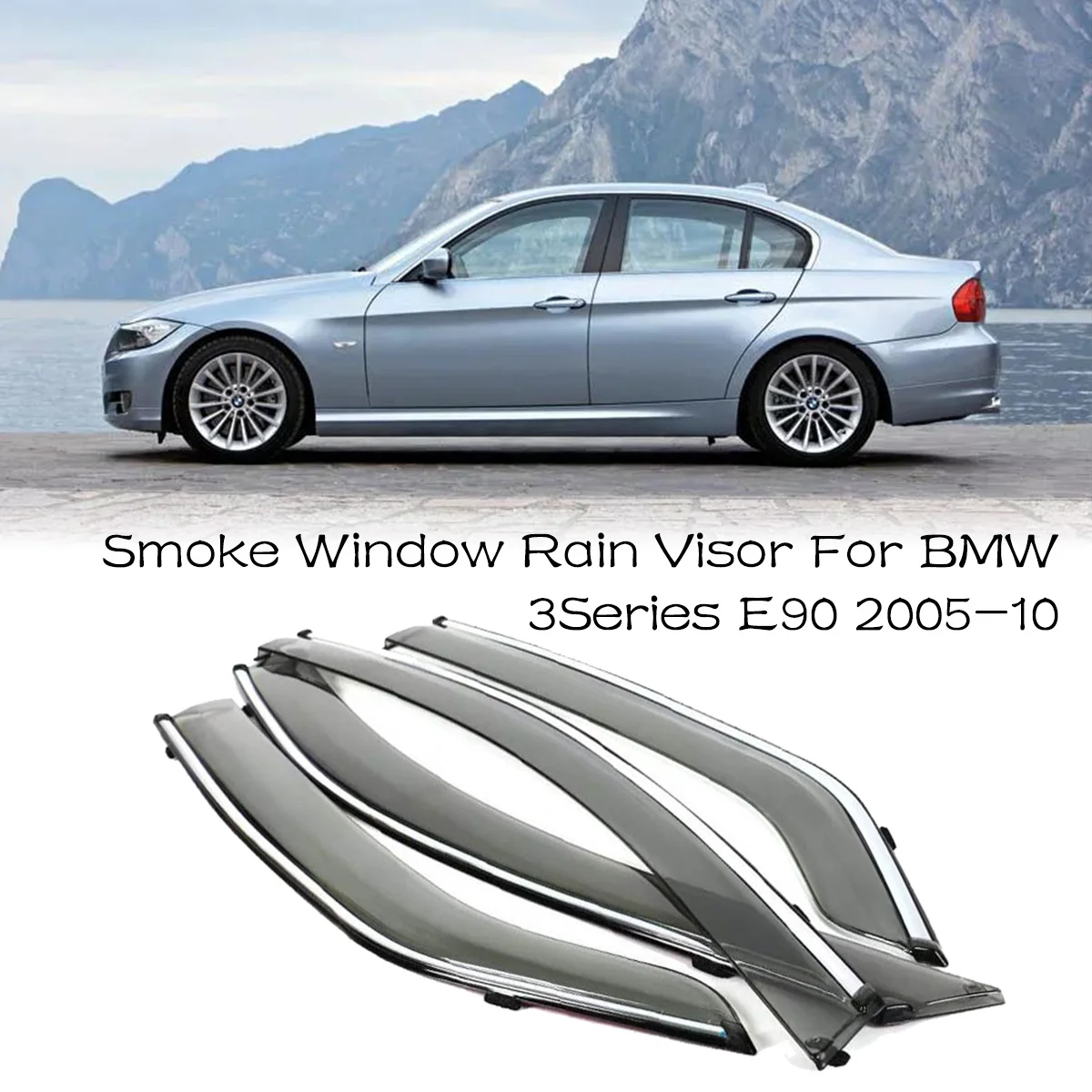 

4pcs Smoked Clear Window Vent Shade Visor Wind Deflectors For BMW 3 Series E90 2005-2010