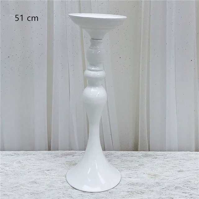 White vase 51cm Искусственный цветок шар центральный+ 1 м Орхидея ряд цветов arranmement Декор свадебная АРКА настенный стол букет цветов+ подсвечник - Цвет: White vase 51cm