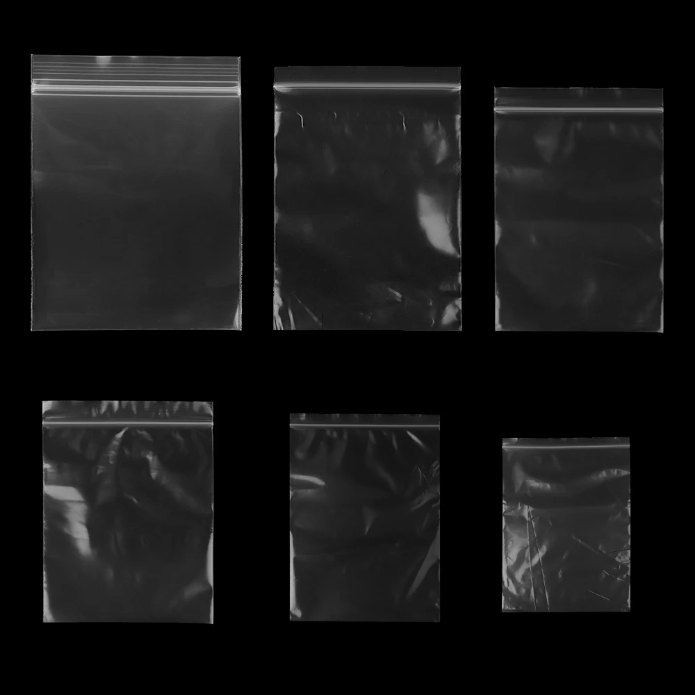 100 шт прозрачный Саше молния само запечатывание Z замок на молнии пластиковые