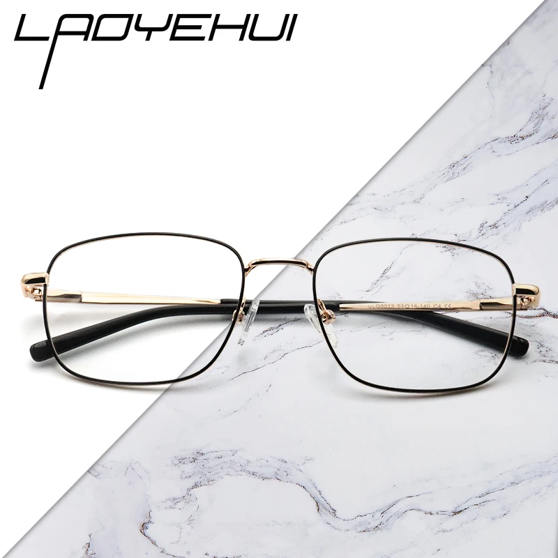 Квадратный сплава по рецепту очки Оптические Для мужчин глаз с оправа Очки для