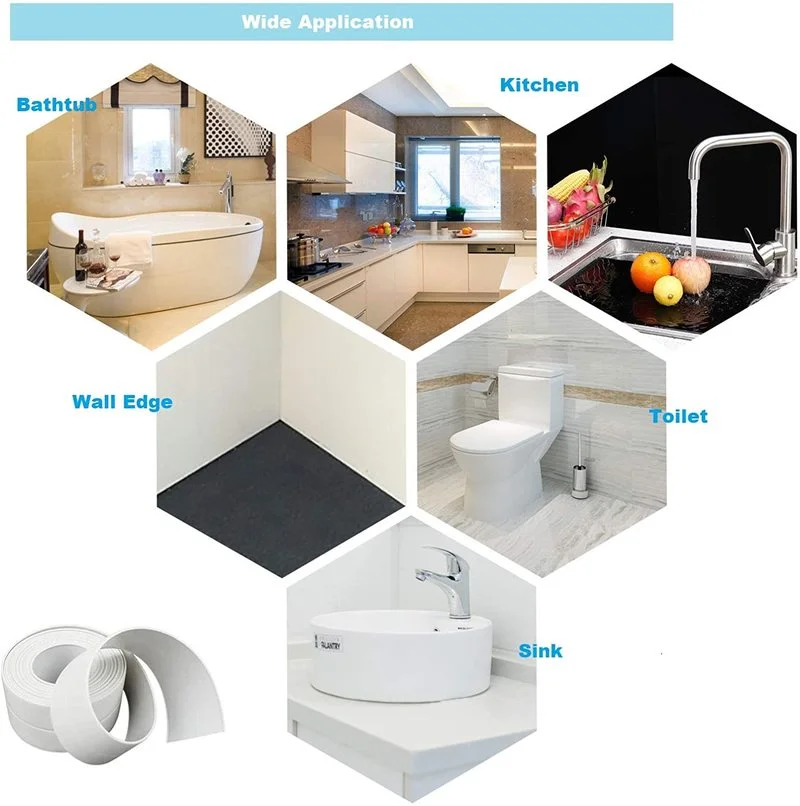 

PVC Waterproof Wall Sticker Self Adhesive Sink Stove Crack Strip Kitchen Bathroom Bathtub Corner Sealant Tape Waterproof