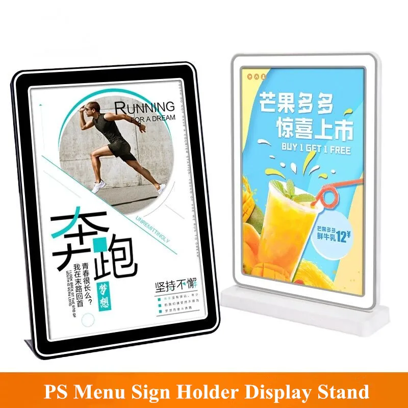 

A4 T Shape Restaurant Plastic Acrylic Menu Sign Holder Display Stand Tabletop Menu Advertising Paper Holder Stand