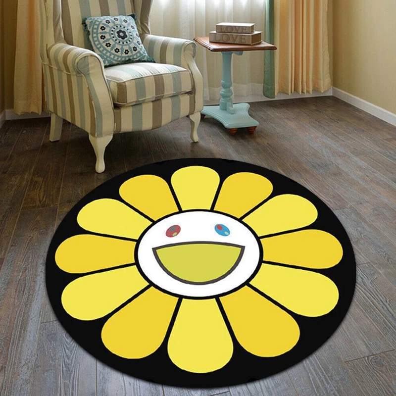 

Sunflower Coffee Table Rug Children's Room Crawling Non-slip Carpet Living Room Decoration Floor Mats Kitchen Bathroom Door Mats