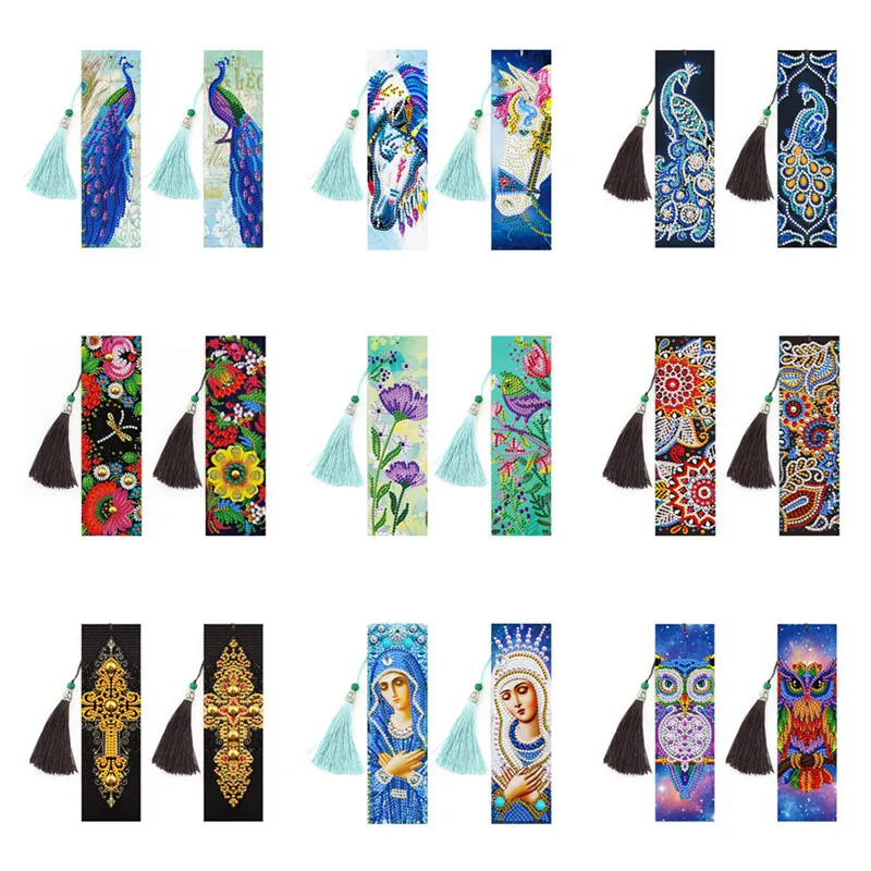 DIY Diamond Bookmarks 5D Diamond Painting Kits Diamond Mosaic Embroidery Cross Stitch Gift Home Decor Drawing With Diamonds