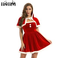 iiniim womens adult winter christmas clothes reindeer costume outfits party dress up tueb top dress hooded cape 2020 new