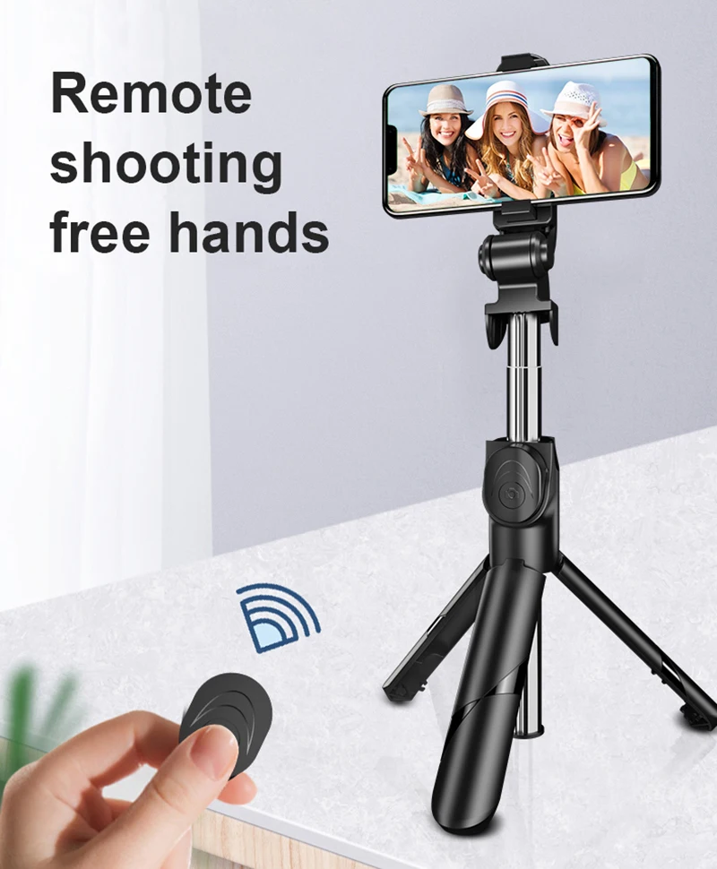 monopod tripod slef stick phone holder for iphone 12 pro max 11 foldable rotation blutooth tablet desk self timer bracket mount free global shipping