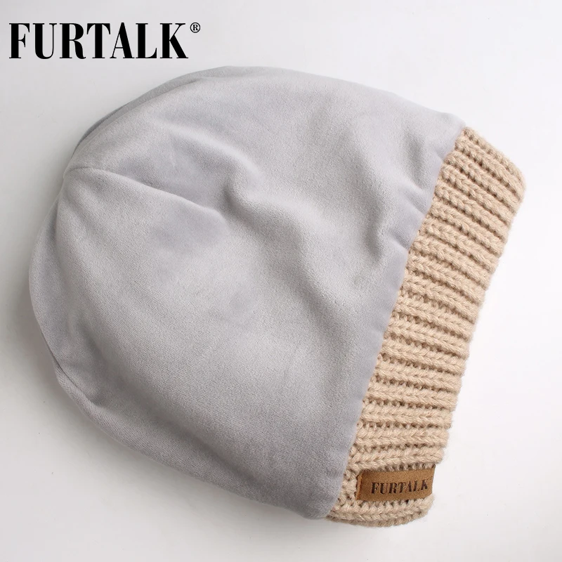 FURTALK/детская зимняя шапка вязаная шапка с помпоном, бархатная детская вязаная шапочка для мальчиков и девочек теплая шапочка для детей 2-10 лет
