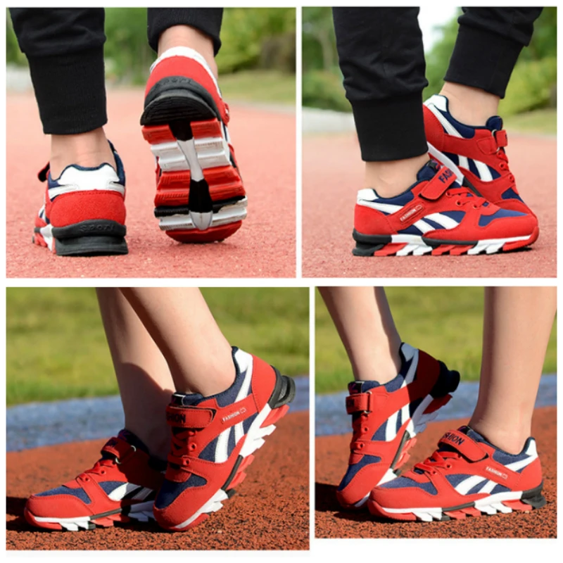 

Kids Shoes for Baby Boys Running Sneakers Nubuck Leather Striped Shoes Anti-Slip Rubber Sole Leisure Sports Shoes for Baby Girls