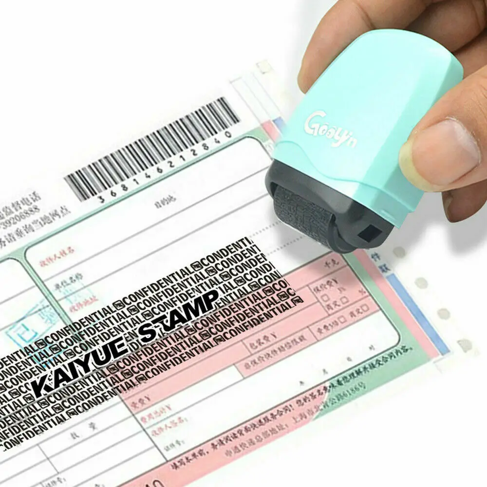 

Plastic Roller Stamp Messy Code Security Stamp Roller Portable Self-Inking Identity Theft Protection Roller Stamp