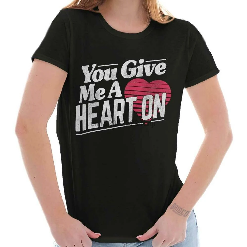 Забавная женская футболка с изображением сердца на День святого Валентина |