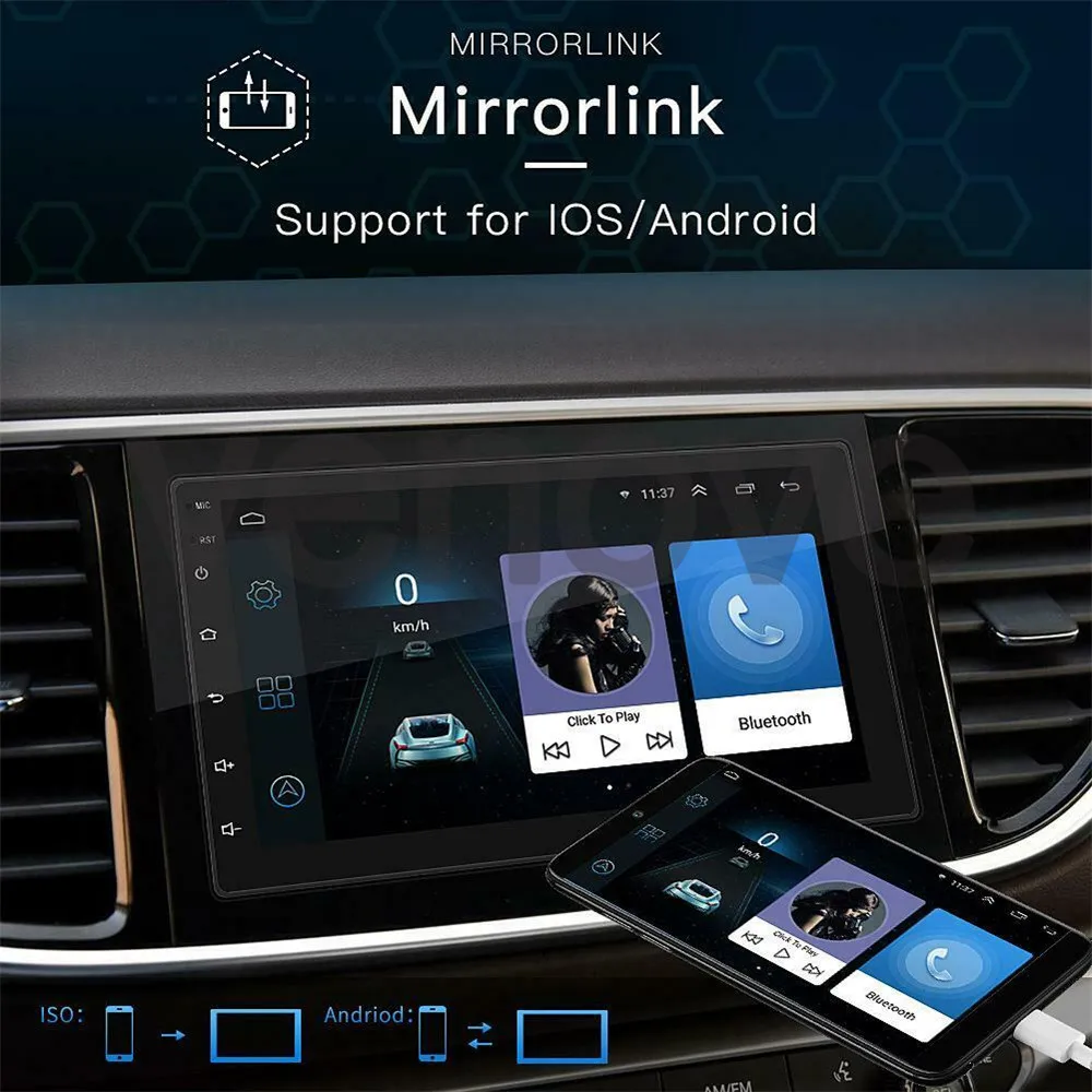 7 ''2 Din Android 9,1 автомобильный Радио Стерео gps навигация 2+ 32G автомобильный мультимедийный плеер automag для peugeot hyundai VW golf 3 Nissan