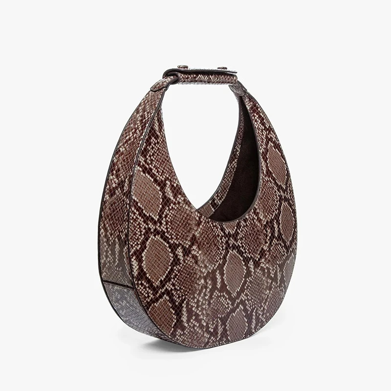 Змеиный принт Сумочка с изображением Мун для женщин 2019 зима дизайнер ящерица