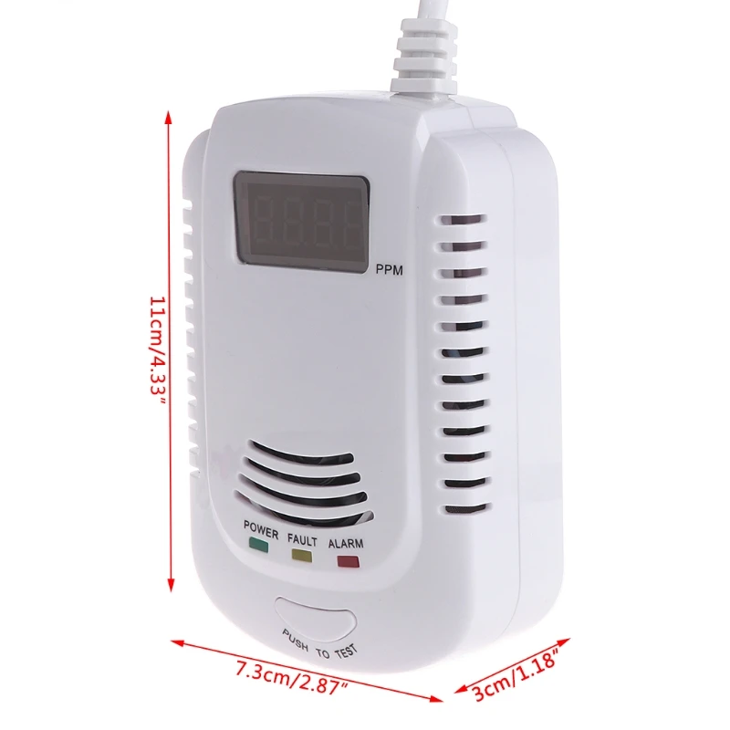 

Coalgas Natural Gas Methane Propane Leak Detector Tester Measurer Home Security EU Plug N1HF