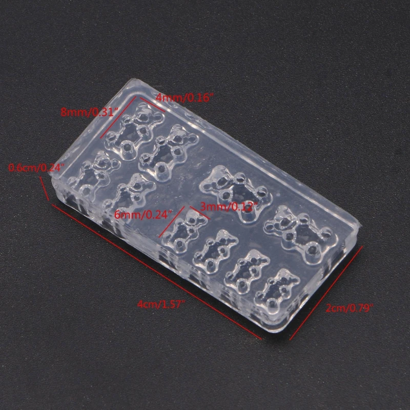 Милый медведь для нейл арта силиконовый мини липкий форма шаблон литья смолы