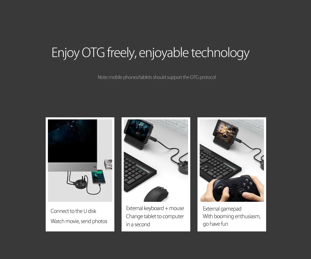 ORICO мини 4, 8 Порты и разъёмы USB 2,0 концентратор Высокоскоростной USB разветвитель для ПК Компьютерные аксессуары Mac/Windows OTG концентратор-черный/белый