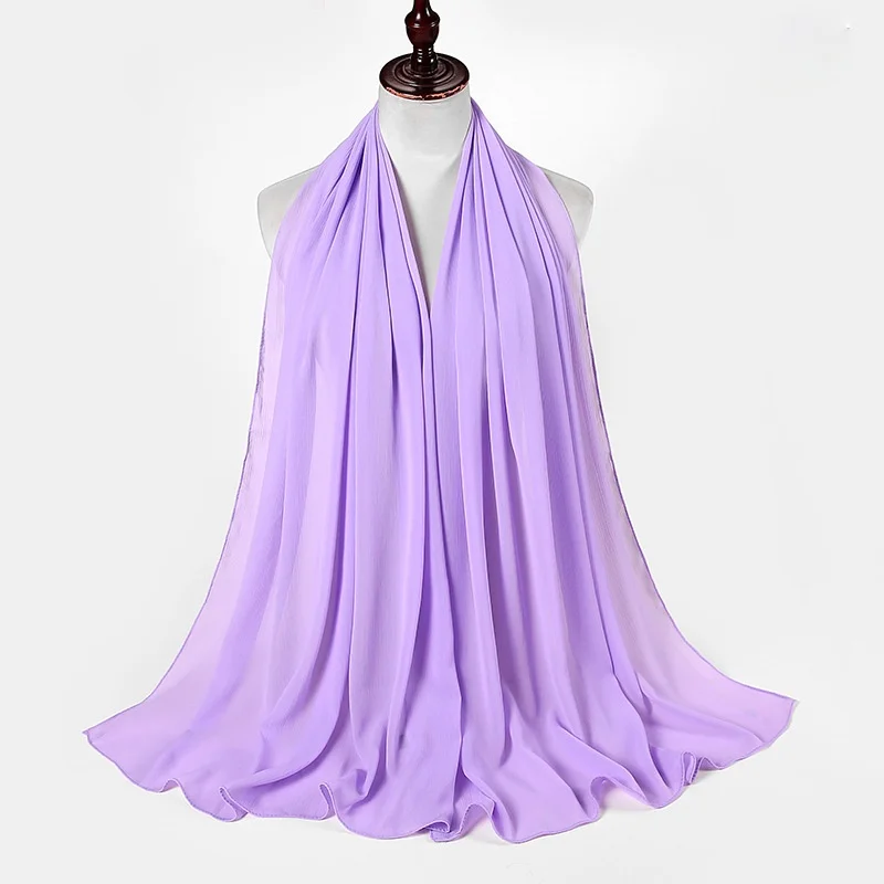 

New Style Muslim Hijabs Scarves Women Plain Bubble Chiffon Scarf Hijab Wrap Solid Shawls Headband Underscarf