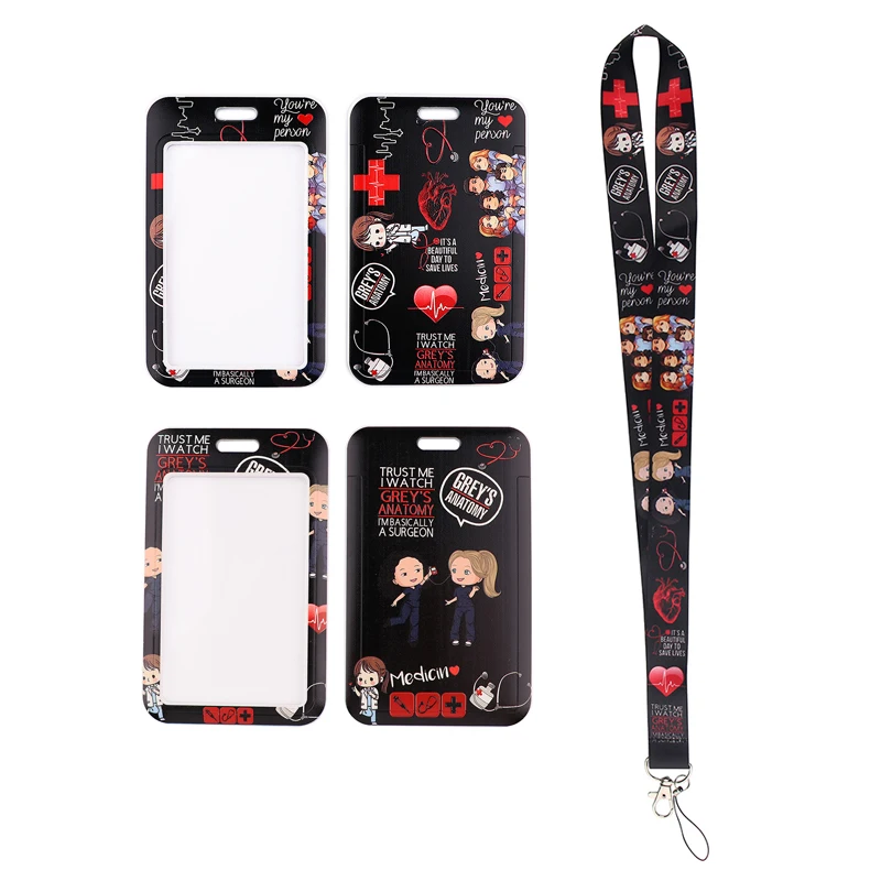 

24pcs/lot MD1061 DMLSKY Grey's Anatomy Doctor Lanyard Card ID Badge Holder Keychain Holder Key Rings Accessories Gift For Nurse