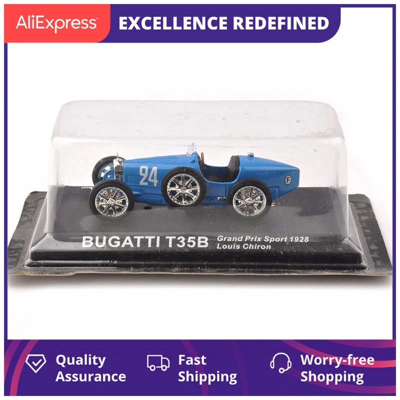 

1/43 синий Grand Prix Sport 1928 Louis Chiron классический автомобиль Bugatti T35B для фанатов, детские игрушки
