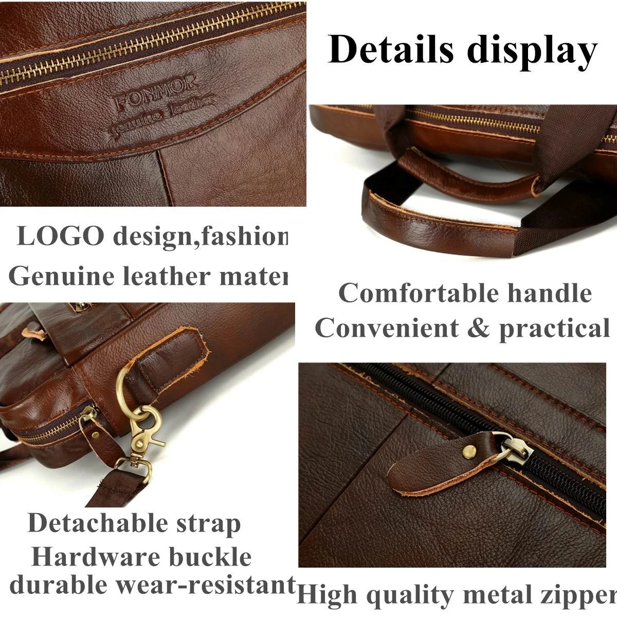 Fashion Men's Luxury Briefcase Mens Cowhide Leather Genuine/Really Leather Handbags Crossbody Bags Business Messenger Laptop Bag