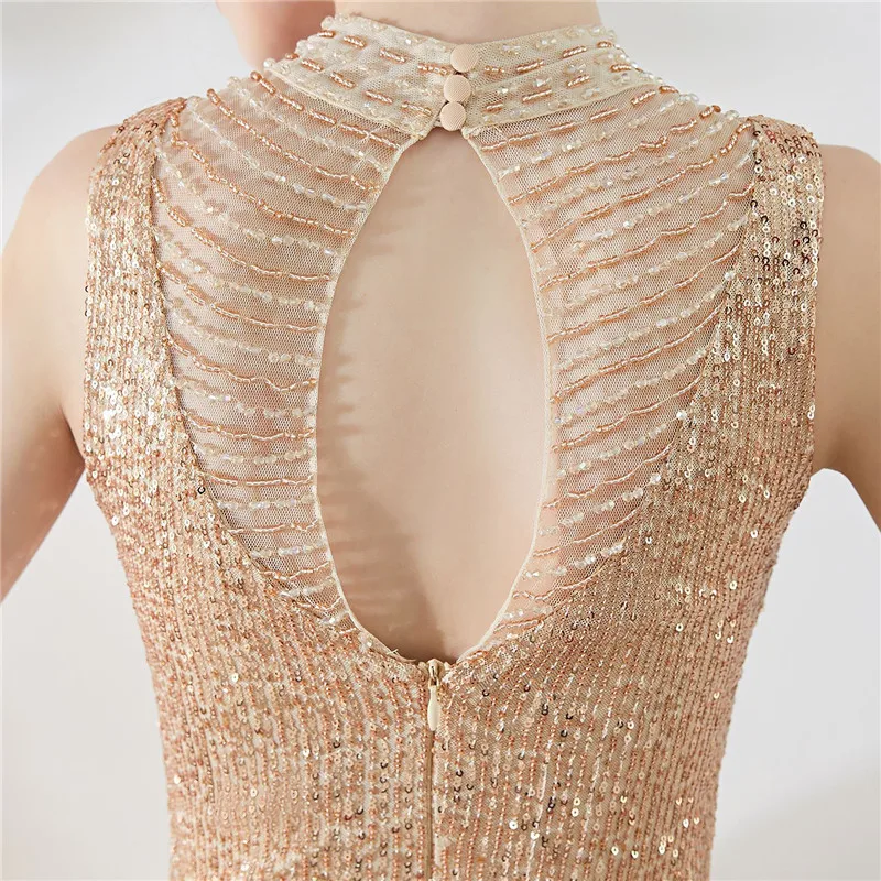 

Luxury Sequined Evening Dress 2020 Long Elegant Cocktail Party Dresses Vestido De Festa Sexy Backless Sequin Robe Longue Gown