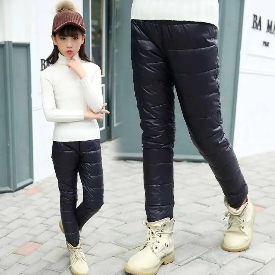 

Hot Sale Baby Girls Pants 2020 High Quality Cotton Korean Casual Thick Pants Children Autumn Winter Trousers Purple/Black Color
